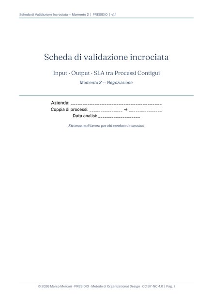 Scheda di validazione incrociata, pagina di esempio 1