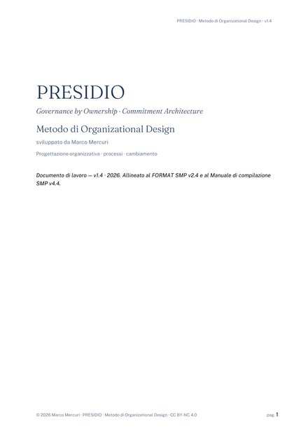 Metodo di Organizational Design, pagina di esempio 1