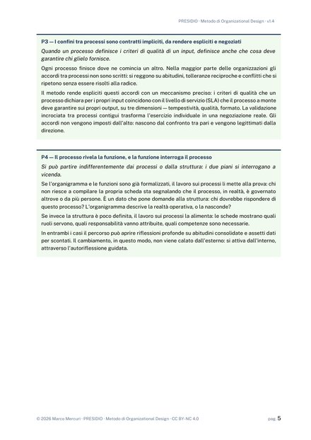 Metodo di Organizational Design, pagina di esempio 2