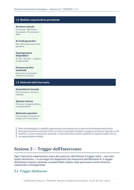 Scheda di Orientamento Strategico, pagina di esempio 3